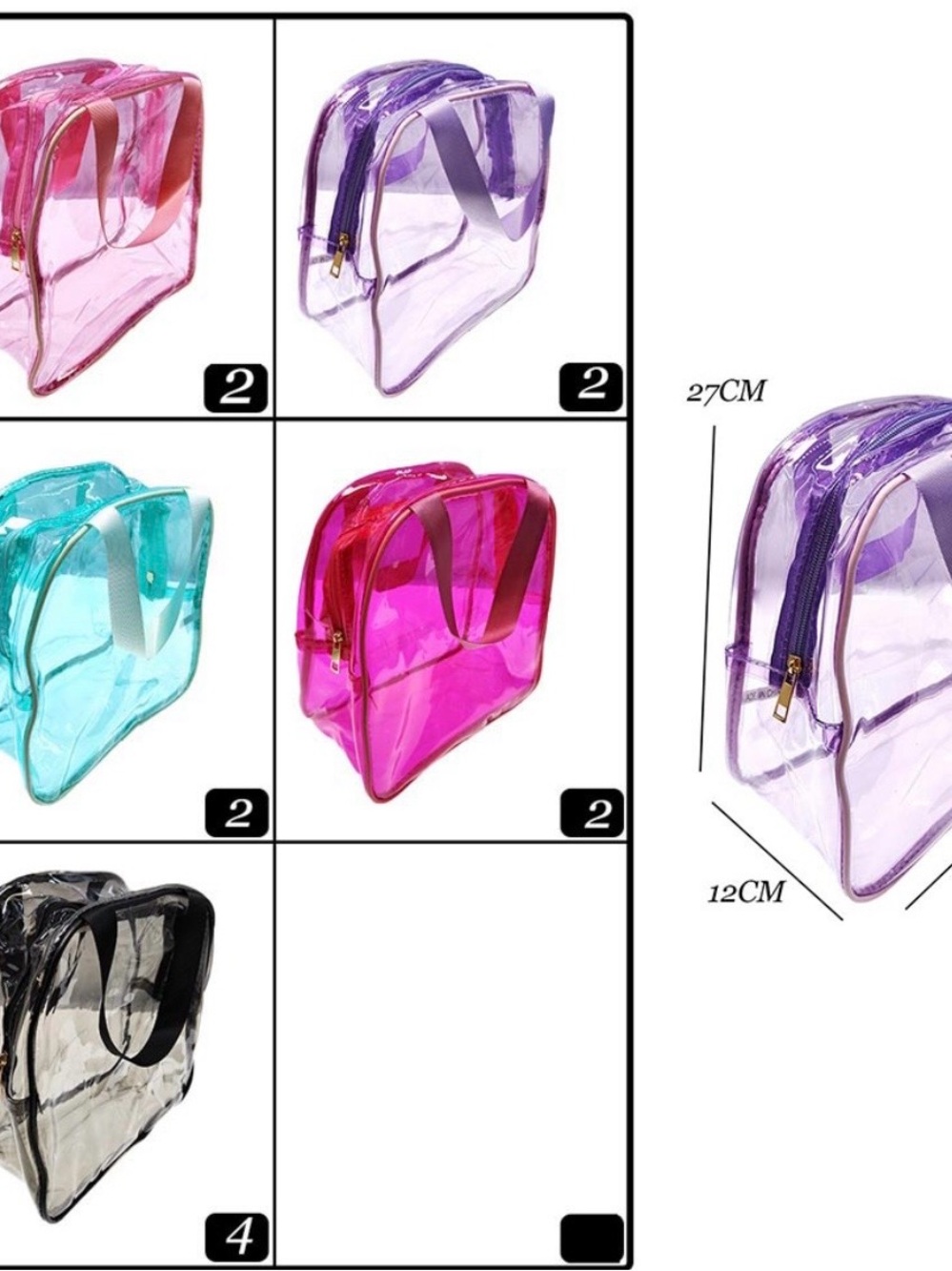 Clear Pink Women’s Transparent Tote Bag with Shoulder Strap